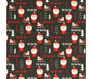 Baumwolle - Weihnachtsmann HoHoHo dunkelgrün